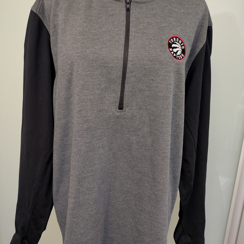 NBA RAPTORS Gray and Black Half-Zip Sweatshirt